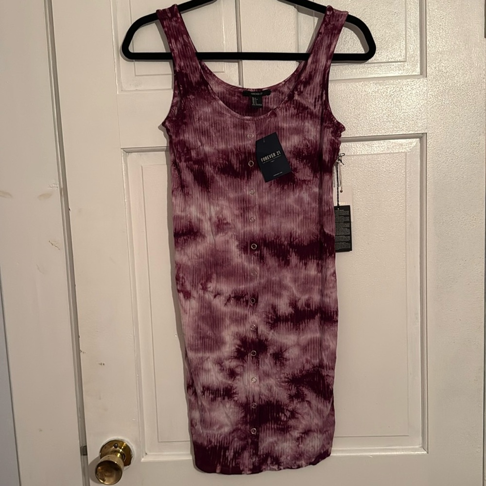 NWT Forever 21 Tie Dye Button-up Fitted Dress NWT